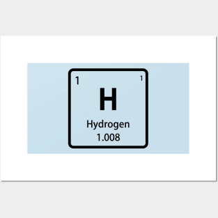 Black Hydrogen Element Tile - Periodic Table Posters and Art